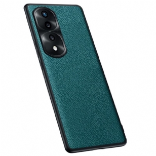 Coque Honor 70 Cuir Litchi Véritable