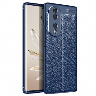 Coque Honor 70 Effet Cuir Litchi Double Line