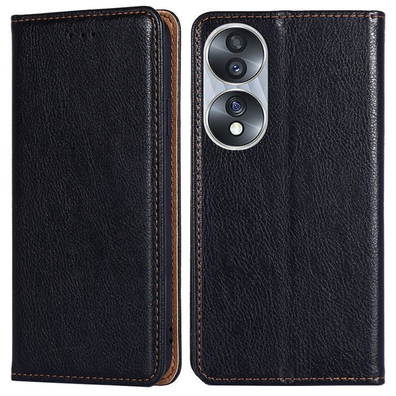 Flip Cover Honor 70 Simili Cuir Coutures