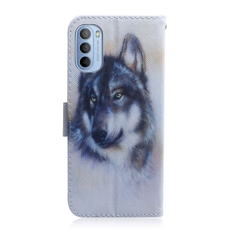 Étui Motorola Moto G31 / G41 fonction support motif loup