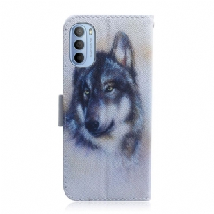 Étui Motorola Moto G31 / G41 fonction support motif loup