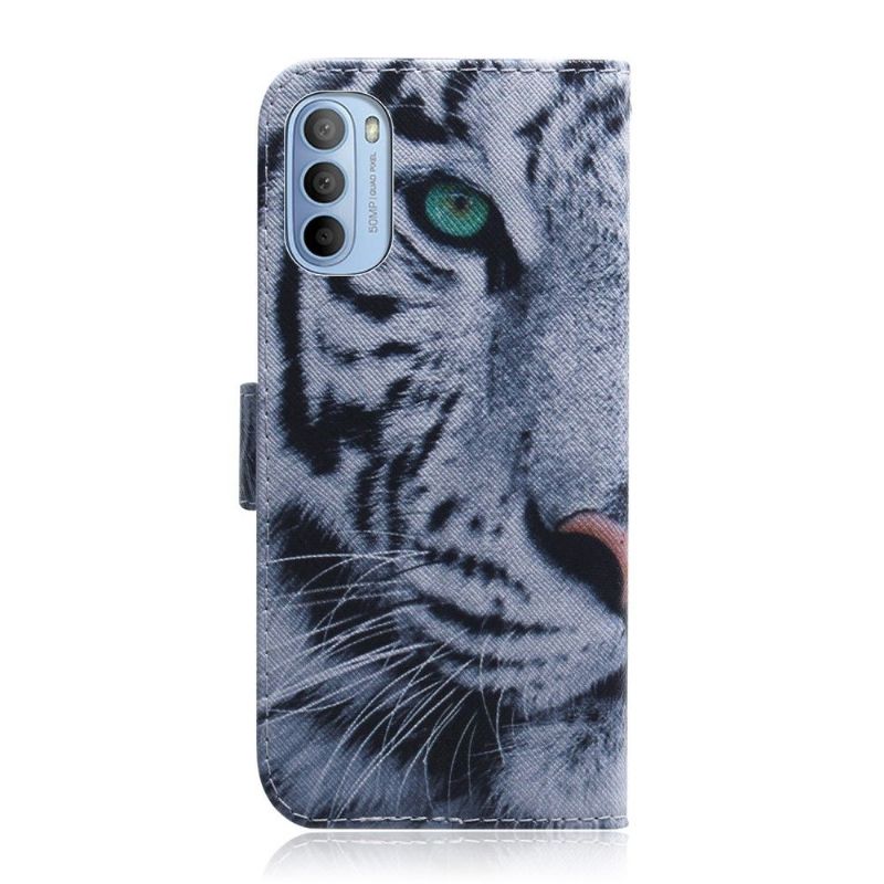 Étui Motorola Moto G31 / G41 fonction support motif tigre