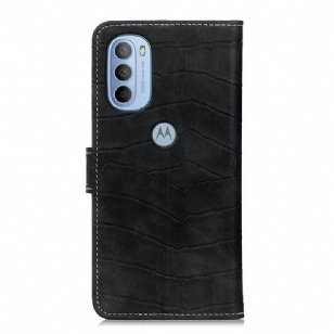 Housse Motorola Moto G31 / G41 Aspect Croco coutures