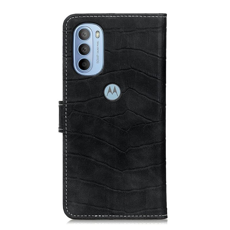 Housse Motorola Moto G31 / G41 Aspect Croco coutures