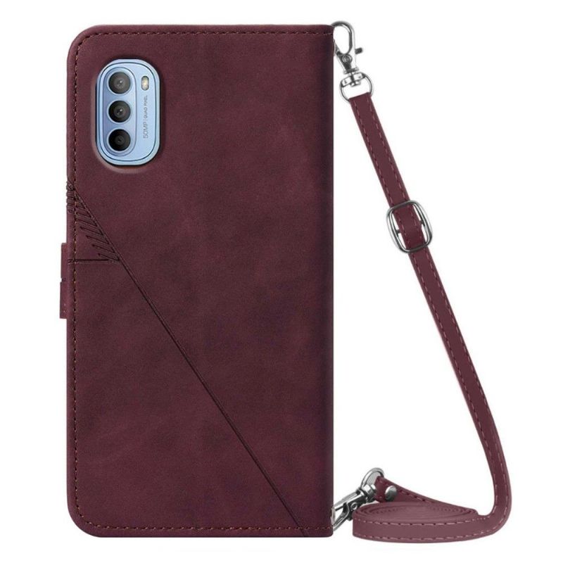 Housse Motorola Moto G31 / G41 design géométrique avec sangle