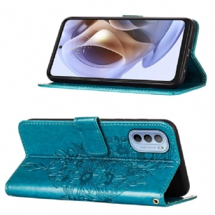 Housse Motorola Moto G31 / G41 Papillon Fleur Porte-Cartes