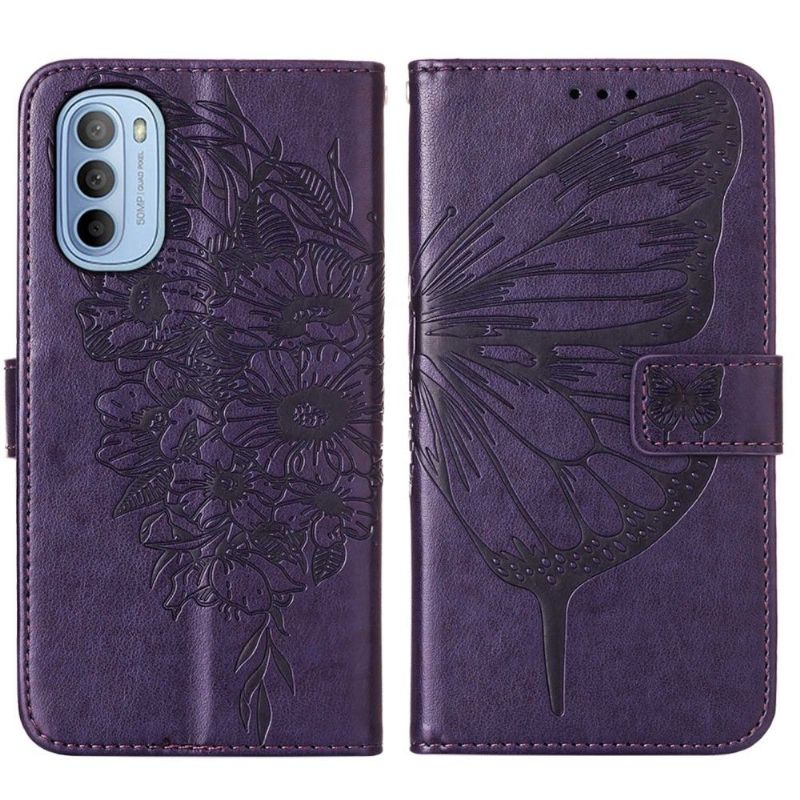 Housse Motorola Moto G31 / G41 Papillon Fleur Porte-Cartes