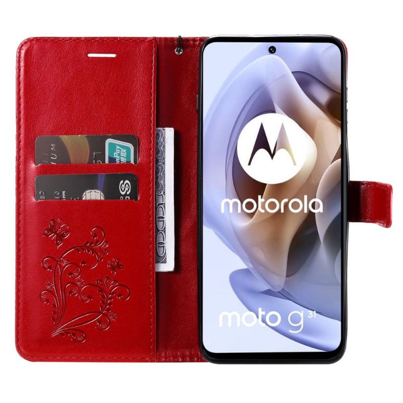 Housse Motorola Moto G31 / G41 papillons fonction support