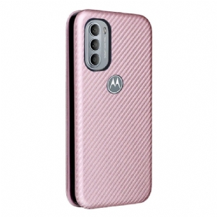 Housse Motorola Moto G31 / G41 simili cuir fibre de carbone