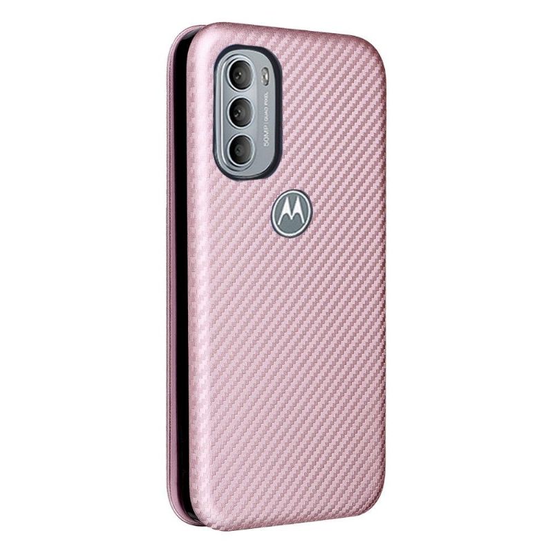 Housse Motorola Moto G31 / G41 simili cuir fibre de carbone