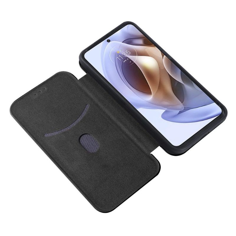 Housse Motorola Moto G31 / G41 simili cuir fibre de carbone