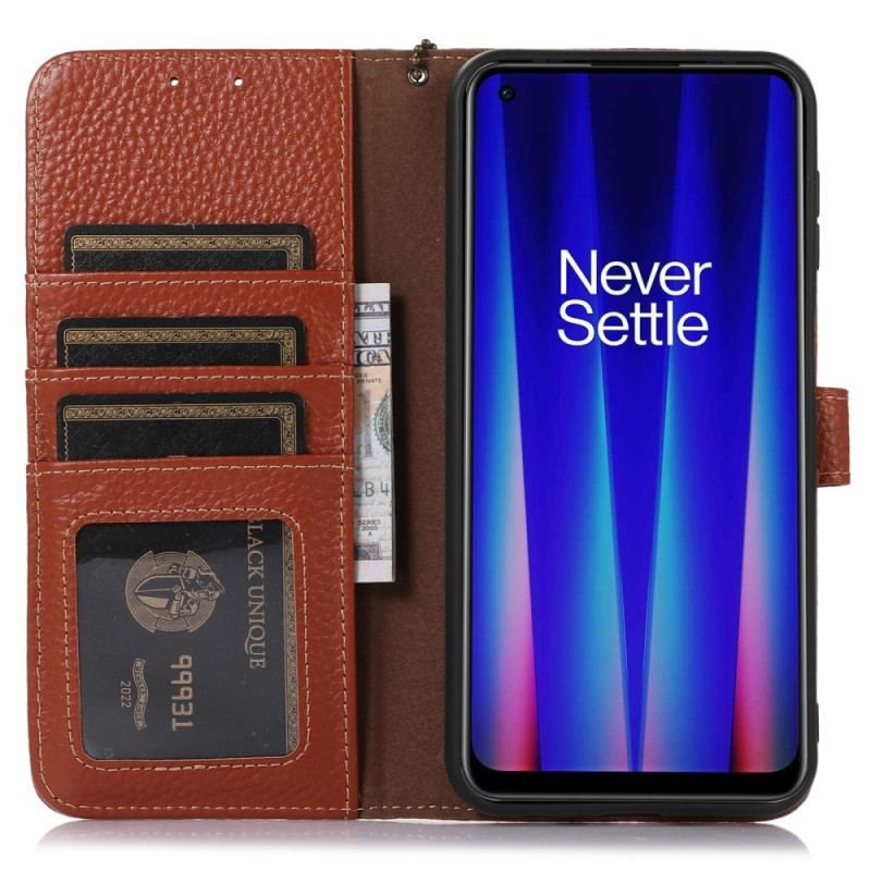 Housse OnePlus Nord CE 3 Lite 5G Vrai Cuir Litchi RFID