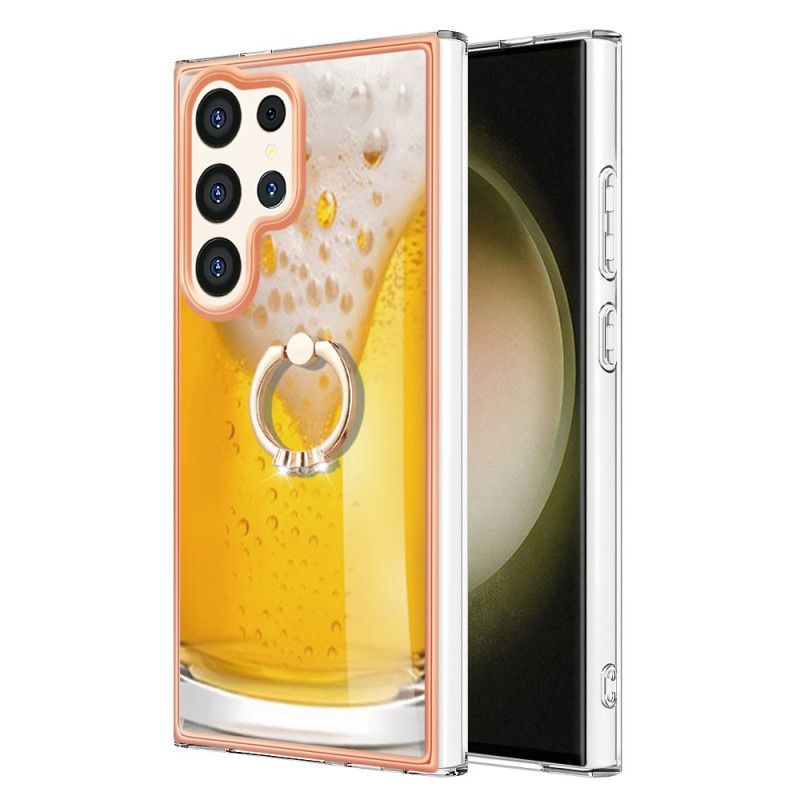 Coque Samsung Galaxy S24 Ultra 5G avec Anneau-Support Bière