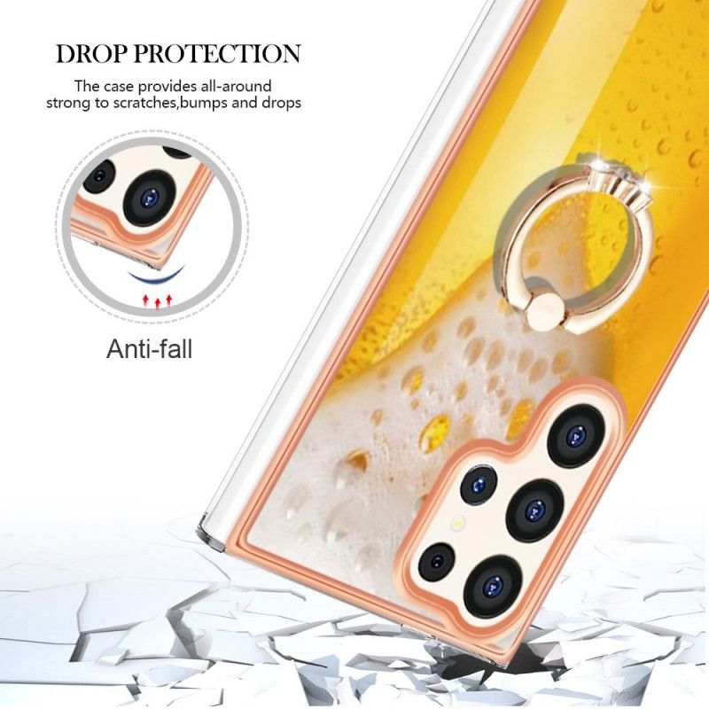 Coque Samsung Galaxy S24 Ultra 5G avec Anneau-Support Bière