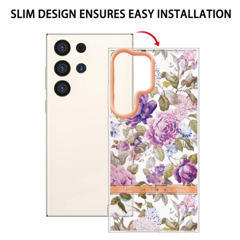 Coque Samsung Galaxy S24 Ultra 5G avec Motif Floral