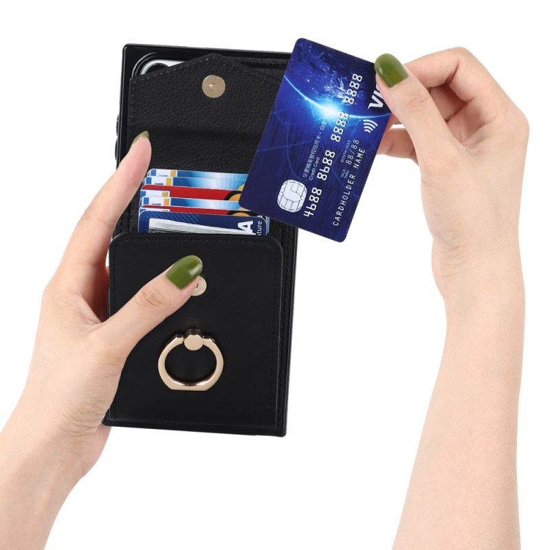 Coque Samsung Galaxy S24 Ultra 5G avec Porte-Cartes Accordéon et Blocage RFID