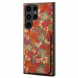 Coque Samsung Galaxy S24 Ultra 5G avec Porte-Cartes Florale