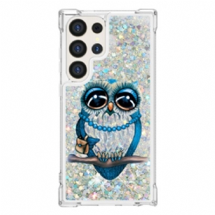 Coque Samsung Galaxy S24 Ultra 5G Paillettes Chouette