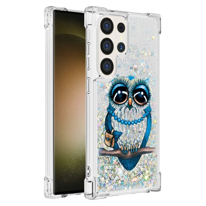 Coque Samsung Galaxy S24 Ultra 5G Paillettes Chouette