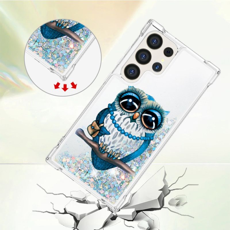 Coque Samsung Galaxy S24 Ultra 5G Paillettes Chouette