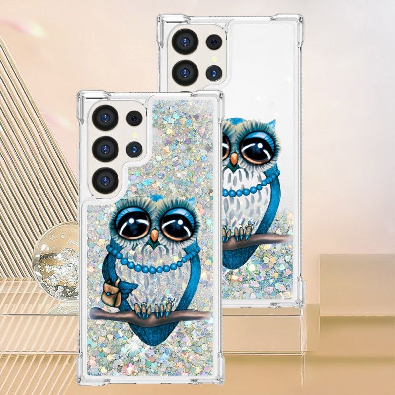 Coque Samsung Galaxy S24 Ultra 5G Paillettes Chouette