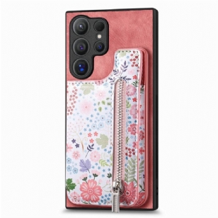 Coque Samsung Galaxy S24 Ultra 5G Portefeuille Intégré Florale