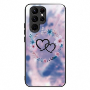 Coque pour Samsung Galaxy S24 Ultra 5G Verre Trempé Coeur à Coeur