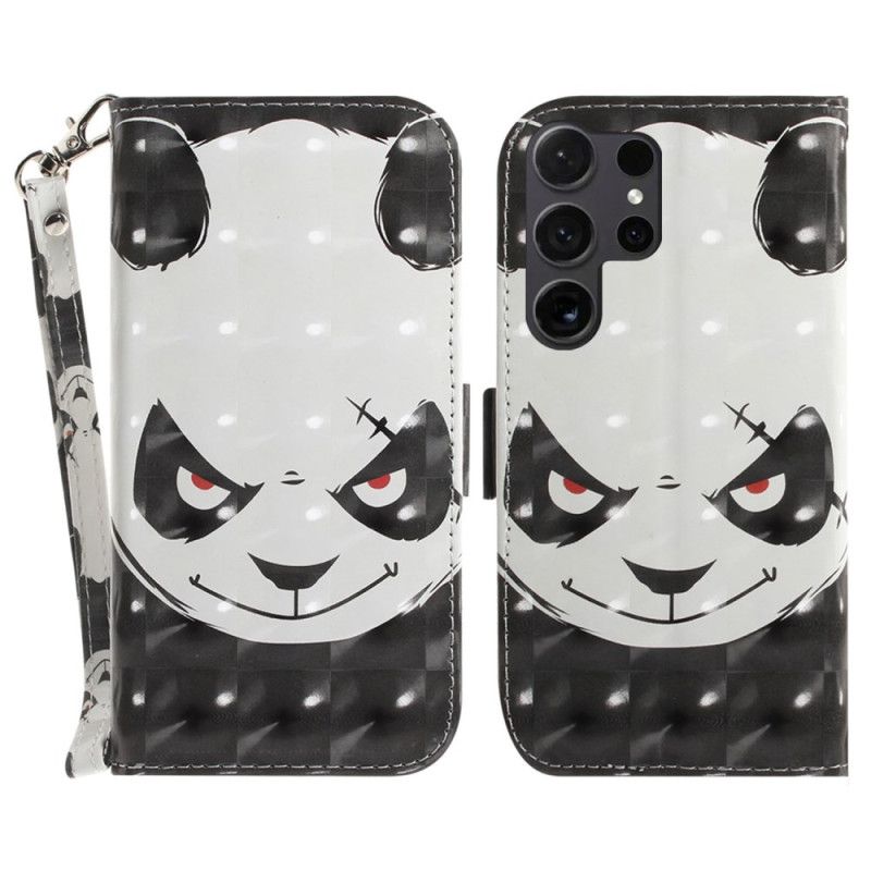 Housse Samsung Galaxy S24 Ultra 5G Angry Panda à Lanière