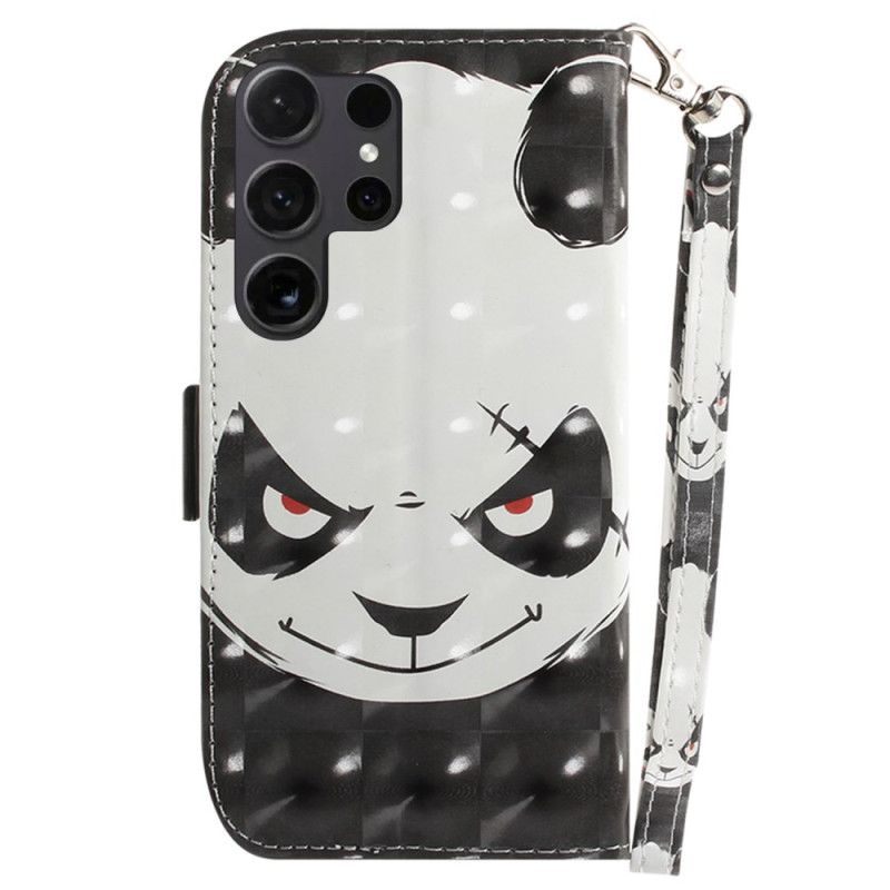 Housse Samsung Galaxy S24 Ultra 5G Angry Panda à Lanière