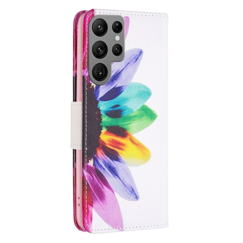 Housse Samsung Galaxy S24 Ultra 5G Fleur Aquarelle