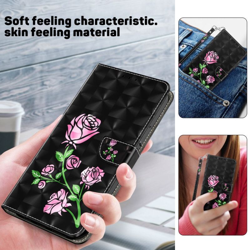 Housse Samsung Galaxy S24 Ultra 5G Fleurs de Roses à Lanière