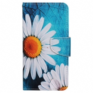 Housse Samsung Galaxy S24 Ultra 5G Grandes Chrysanthèmes à Lanière