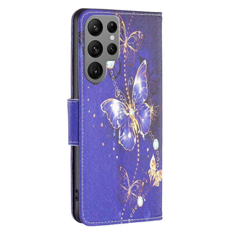 Housse Samsung Galaxy S24 Ultra 5G Papillons violets