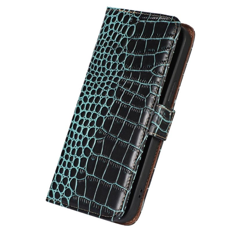 Housse Samsung Galaxy S24 Ultra 5G Style Crocodile avec Technologie de Blocage RFID