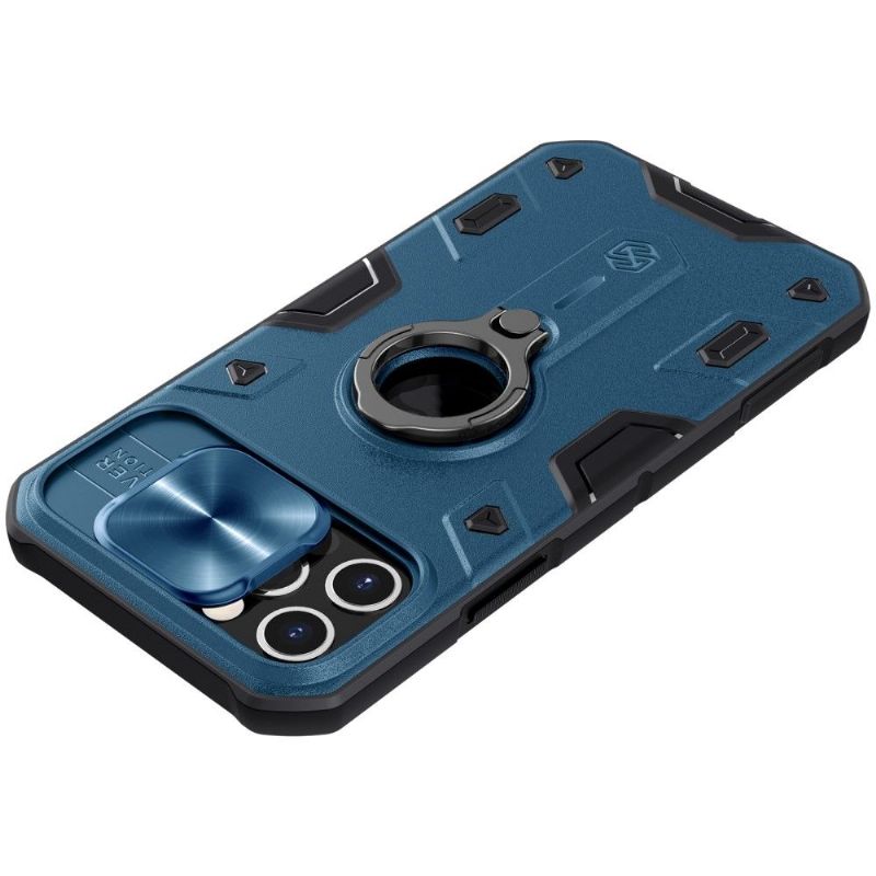 Coque iPhone 12 Pro Max Armor Case avec cache objectif - Bleu