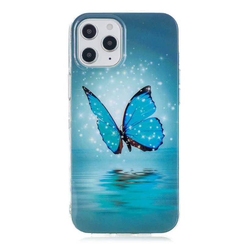 Coque iPhone 12 Pro Max Luminous papillon bleu