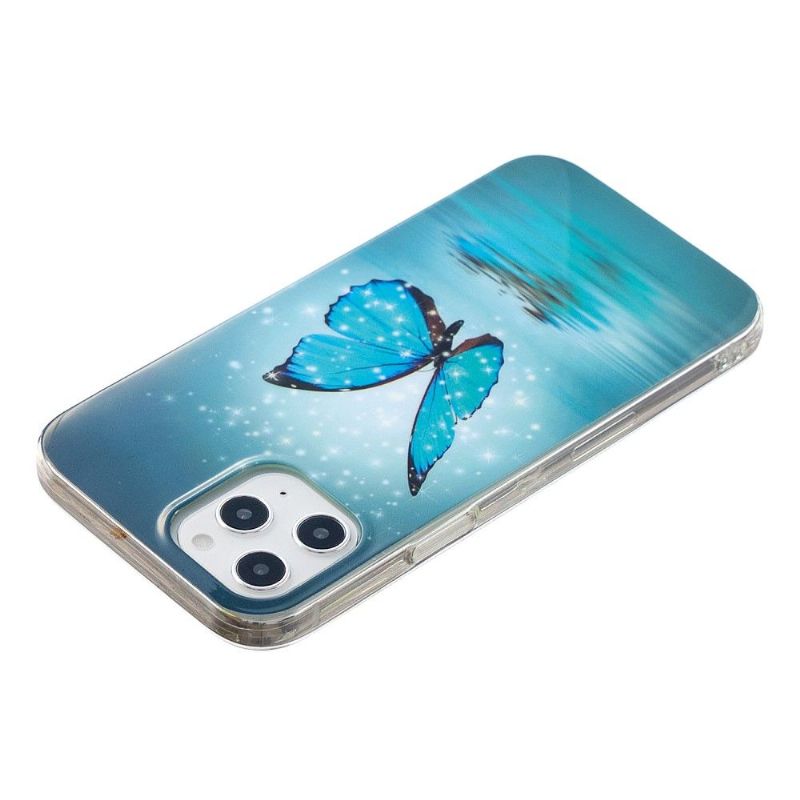 Coque iPhone 12 Pro Max Luminous papillon bleu