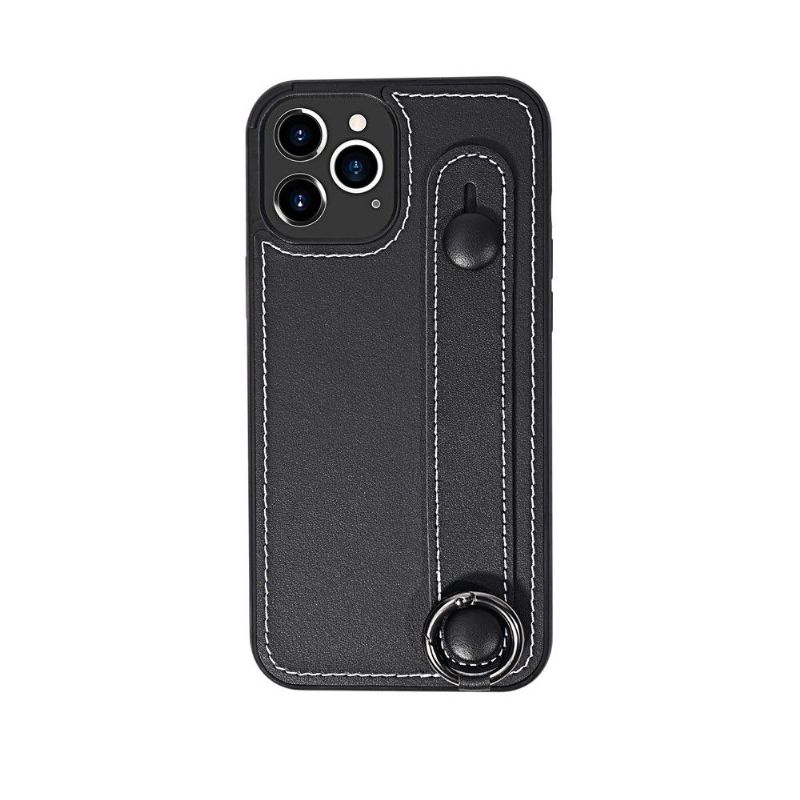 Coque iPhone 12 Pro Max Strap coutures simili cuir