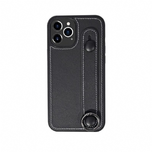 Coque iPhone 12 Pro Max Strap coutures simili cuir