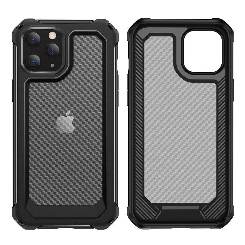 Coque Transparente iPhone 12 Pro Max Style Fibre de Carbone