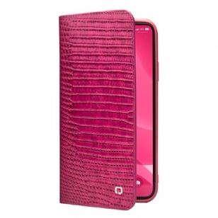 Housse iPhone 12 Pro Max cuir véritable effet croco