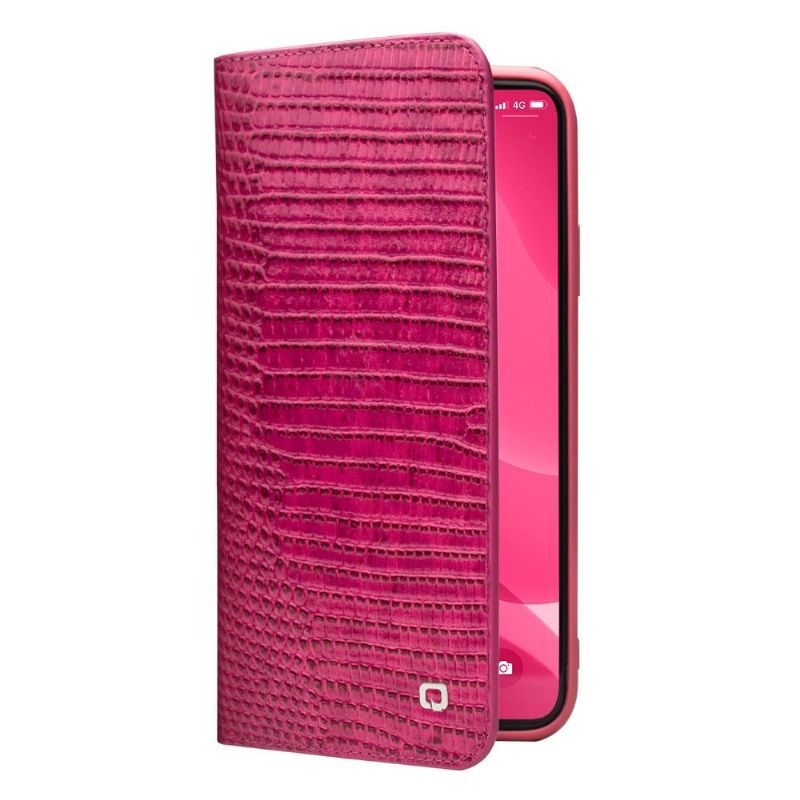 Housse iPhone 12 Pro Max cuir véritable effet croco