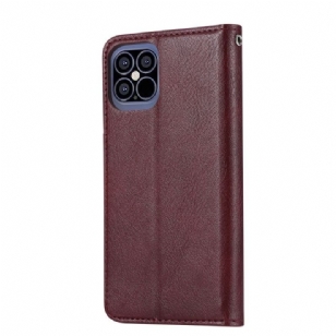 Housse iPhone 12 Pro Max simili cuir stand case - Vin Rouge