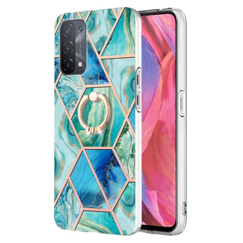 Coque Oppo A54 5G / A74 5G Marbre avec Anneau-Support