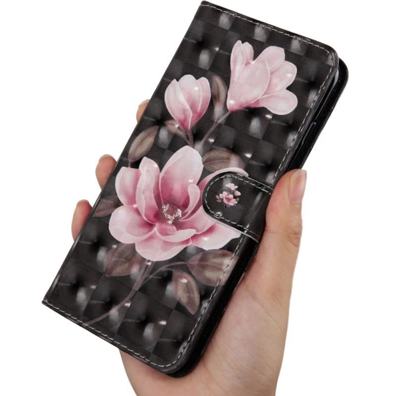 Housse Oppo A54 5G / A74 5G Fleurs avec Lanière