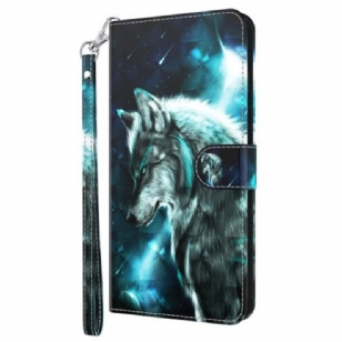 Housse Oppo A54 5G / A74 5G Loup à Lanière