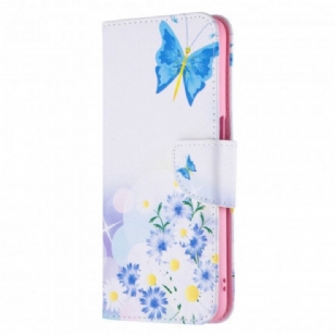 Housse Oppo A54 5G / A74 5G Papillons et Fleurs Peints