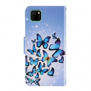 Housse Huawei Y5p papillons volants