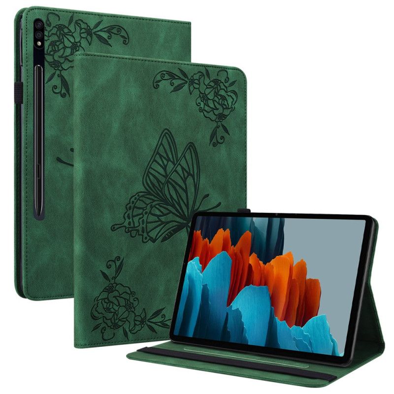 Étui Samsung Galaxy Tab S9 / S9 FE Papillons et Fleurs