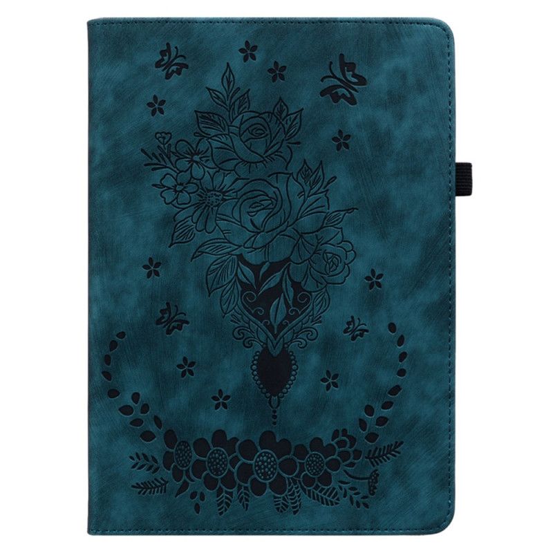 Etui Samsung Galaxy Tab S9 / S9 FE Papillons et Roses